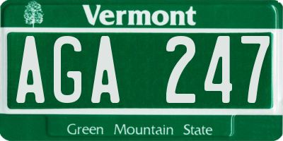 VT license plate AGA247