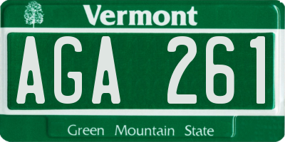 VT license plate AGA261