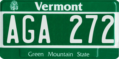 VT license plate AGA272