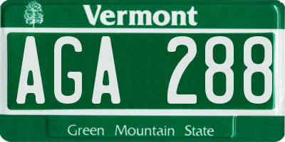 VT license plate AGA288