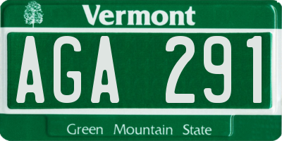 VT license plate AGA291