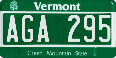 VT license plate AGA295