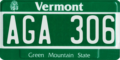 VT license plate AGA306