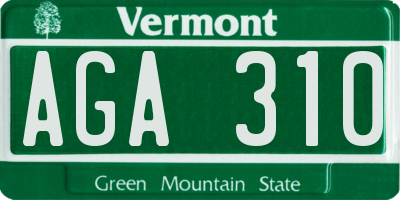 VT license plate AGA310