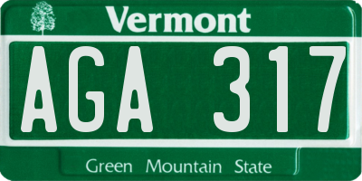 VT license plate AGA317