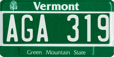 VT license plate AGA319