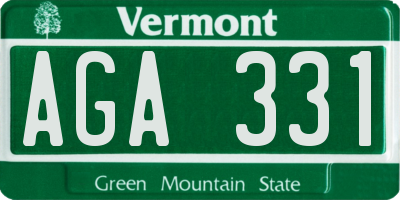 VT license plate AGA331