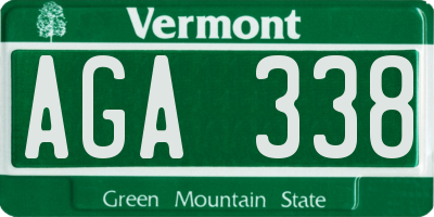 VT license plate AGA338
