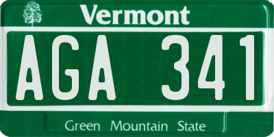 VT license plate AGA341