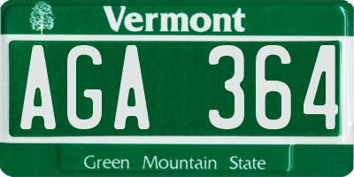 VT license plate AGA364