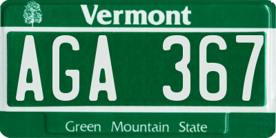 VT license plate AGA367
