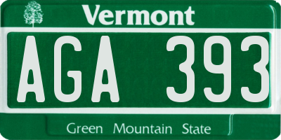 VT license plate AGA393