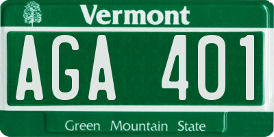 VT license plate AGA401