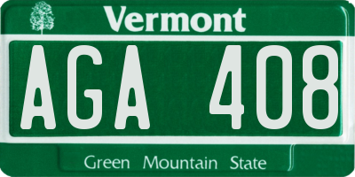 VT license plate AGA408