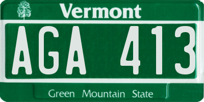 VT license plate AGA413