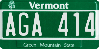 VT license plate AGA414