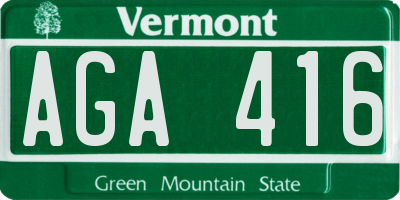 VT license plate AGA416