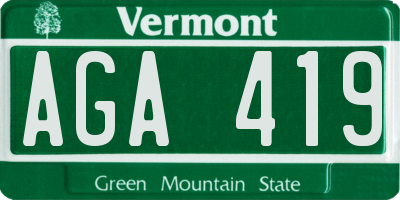 VT license plate AGA419