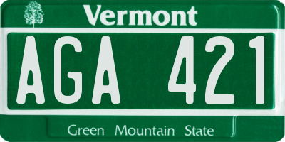 VT license plate AGA421