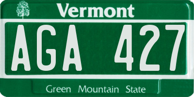VT license plate AGA427