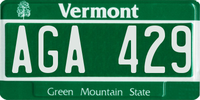 VT license plate AGA429