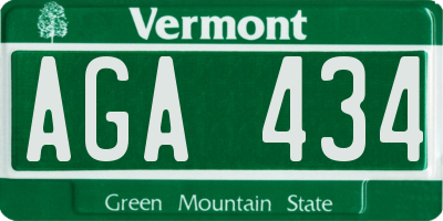 VT license plate AGA434