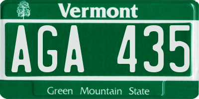 VT license plate AGA435