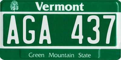 VT license plate AGA437
