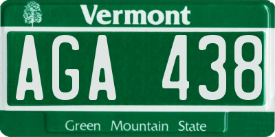 VT license plate AGA438