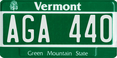 VT license plate AGA440