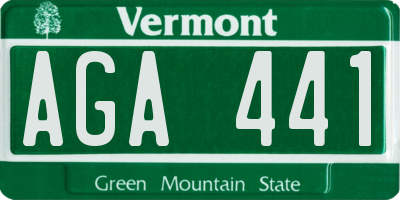 VT license plate AGA441