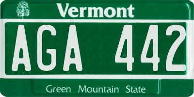 VT license plate AGA442