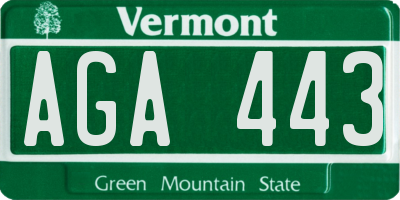 VT license plate AGA443