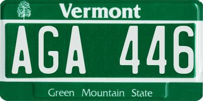 VT license plate AGA446