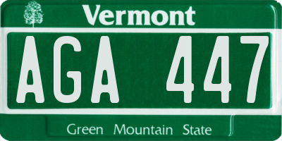 VT license plate AGA447