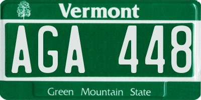 VT license plate AGA448