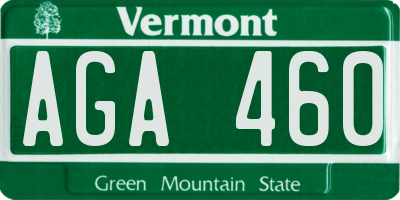 VT license plate AGA460