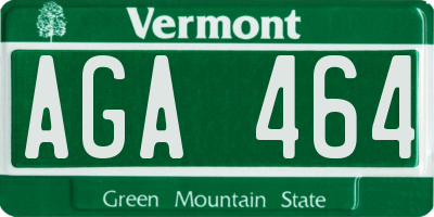 VT license plate AGA464
