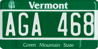 VT license plate AGA468