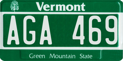 VT license plate AGA469