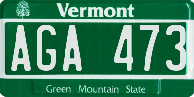VT license plate AGA473
