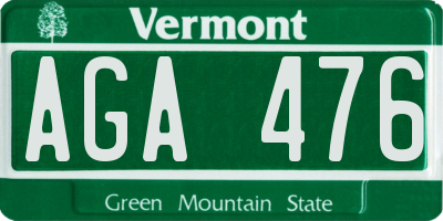 VT license plate AGA476