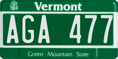 VT license plate AGA477