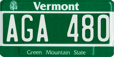 VT license plate AGA480