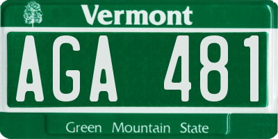 VT license plate AGA481