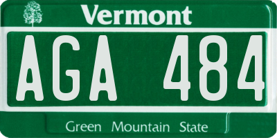 VT license plate AGA484