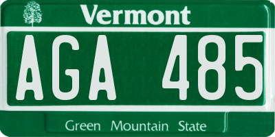 VT license plate AGA485