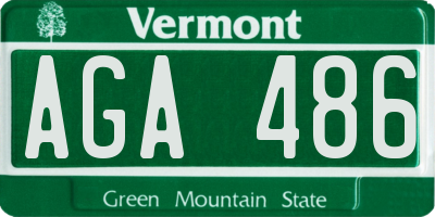 VT license plate AGA486