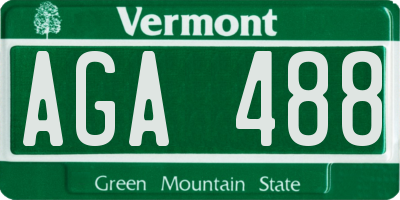 VT license plate AGA488