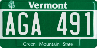 VT license plate AGA491